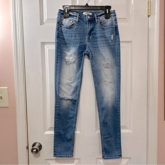 Vigoss Thompson Tomboy Jeans Denim Women's Skinny Distressed Blue Size 27 - Picture 1 of 7